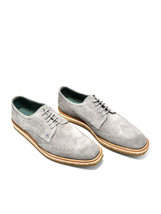 EXCEED Men's Leather Casual Shoes Gray