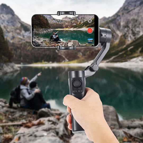 Techsuit F5 Plus Phone Gimbal with 3 Axis Stabilization and 7 Operating Hours Black