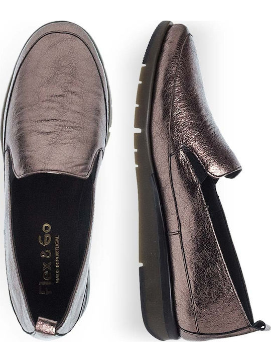 Γυναικεία Slip-On Δερμάτινα Copper