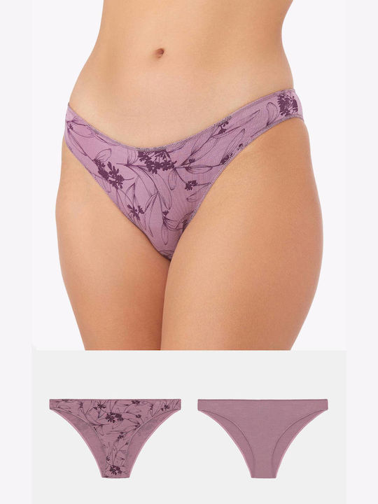 Minerva Damen Slip 2Pack Violet