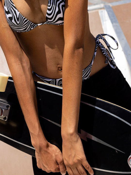 Bikini Slip mit Schnürchen Black / White