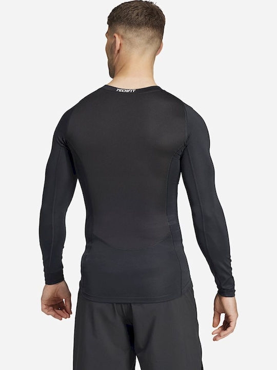 adidas Techfit Ισοθερμική Μπλούζα Μαύρη adidas Techfit Ισοθερμική Μπλούζα Μαύρη