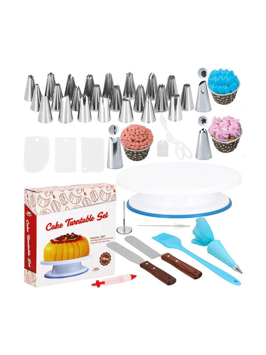 Pastry Set Rotating Platter 37 Pieces Templates Decorating Cakes Pastry Set Rotating Platter 37 Pieces Templates Decorating Cakes