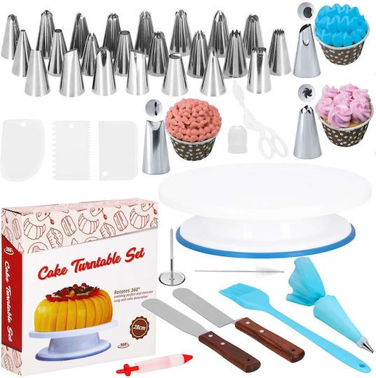 Pastry Set Rotating Platter 37 Pieces Templates Decorating Cakes Pastry Set Rotating Platter 37 Pieces Templates Decorating Cakes