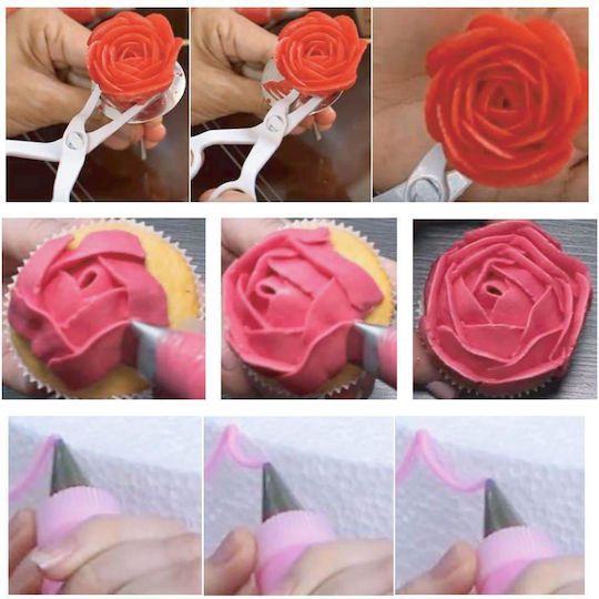 Pastry Set Rotating Platter 37 Pieces Templates Decorating Cakes
