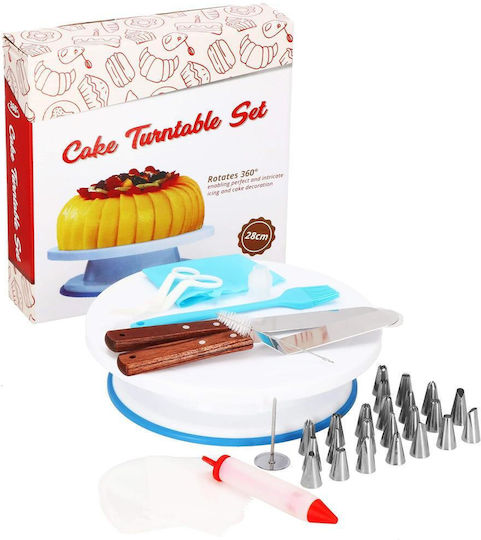 Pastry Set Rotating Platter 37 Pieces Templates Decorating Cakes
