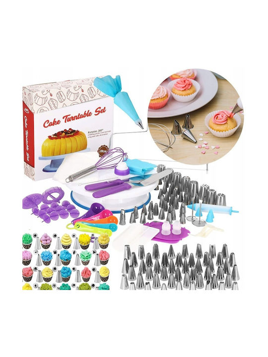 Pastry Set Rotating Platter 137 Pieces Templates Decorating Cakes