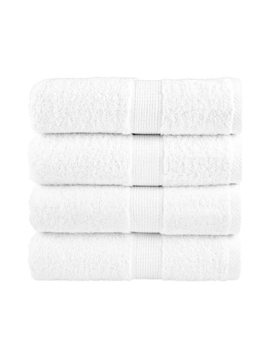 vidaXL Set Prosoape De Baie 4 Buc 30x30cm Albe Greutate 600gr/m²