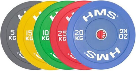 HMS Scheibenset Olympischen Typs Gummierte 1 x 15kg Φ50mm