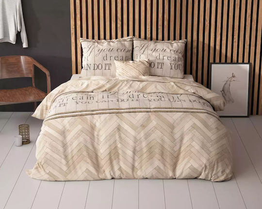 Sleeptime Duvet Cover Set Single with Pillowcase 140x220 Beige