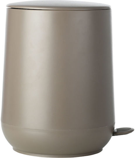 Estia Fjord Plastic Set perie de toaletă și coș de gunoi pentru baie Închidere lentă 5lt Bej