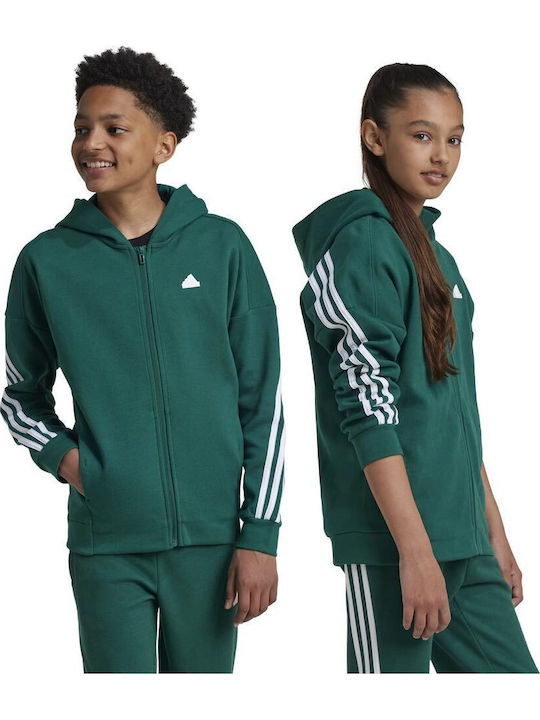 adidas Παιδική Ζακέτα Future Icons 3-stripes Full-zip Πράσινη