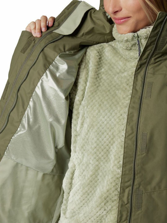 Bugaboo Κοντό Γυναικείο Μπουφάν για Χειμώνα Stone Green