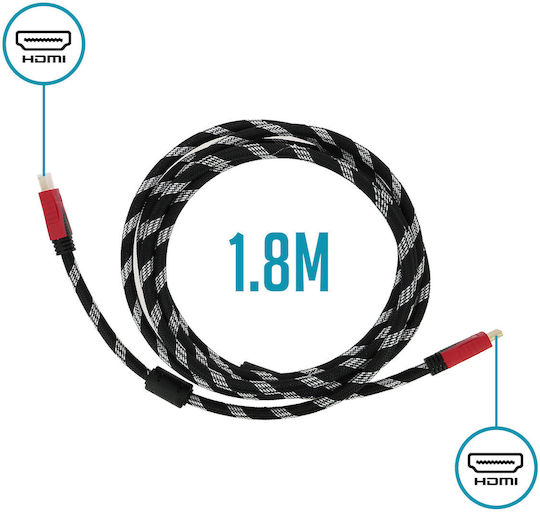 Linq HDMI To HDMI Male Video Cable 4K Full HD High Speed 1.8m Black