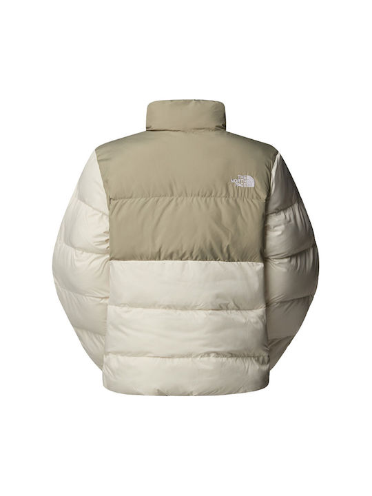 The North Face Women's Hiking Short Lifestyle Jacket Waterproof and Windproof for Winter Beige