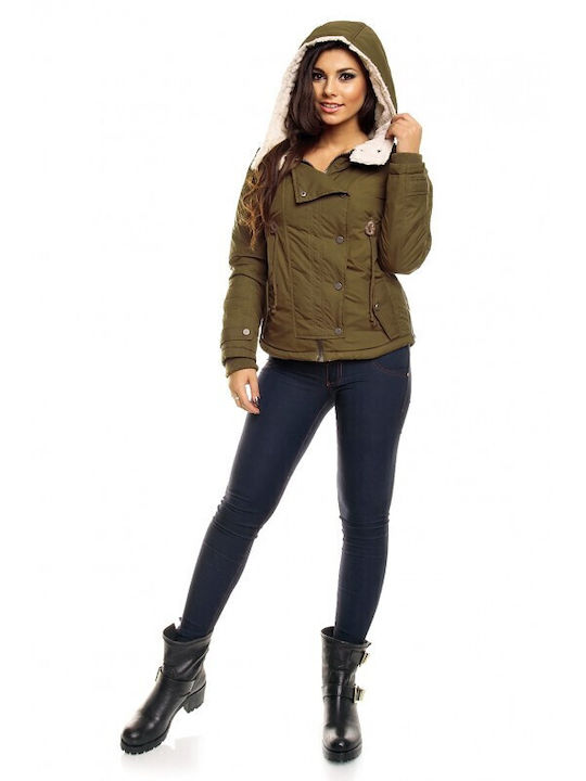 Urban Surface Women's Short Lifestyle Jacket for Winter Khaki