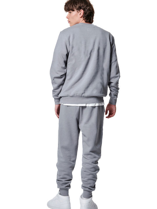 Body Action Sportstyle Men's Fleece Sweatpants with Rubber Silver Grey