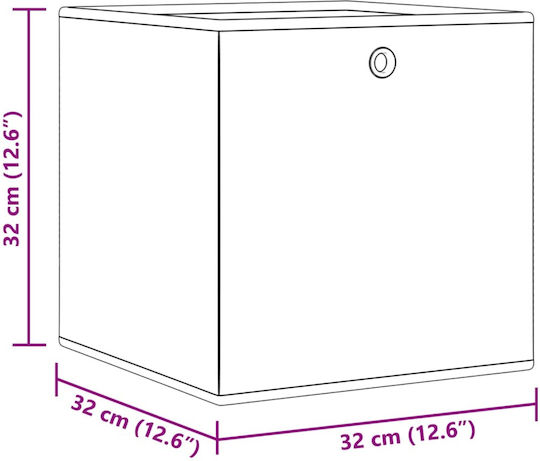 vidaXL Пластмаса Кутия за съхранение с капак Кафяв 32x32x32см 4бр