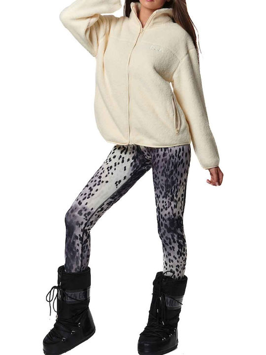 Women's Cardigan with Zipper Off White