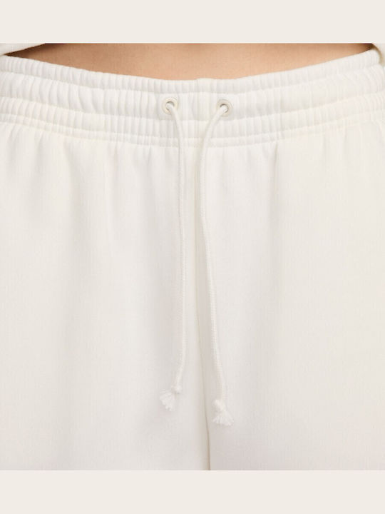 High Waist Sweatpants Jogger Fleece Ecru