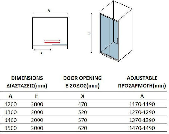 Karag Santorini 400 Ροζ Διαχωριστικό Ντουζιέρας με Συρόμενη Πόρτα 130x200cm Clear Glass Oro Karag Santorini 400 Ροζ Διαχωριστικό Ντουζιέρας με Συρόμενη Πόρτα 130x200cm Clear Glass Oro