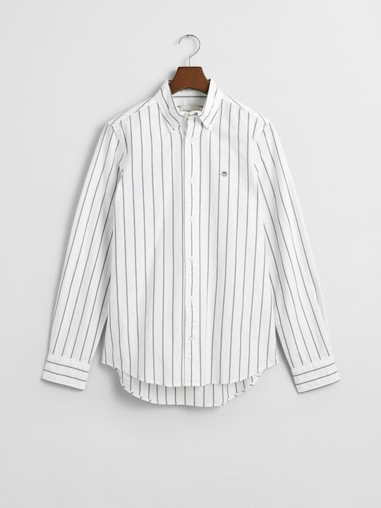 Gant Men's Shirt Cotton Striped White