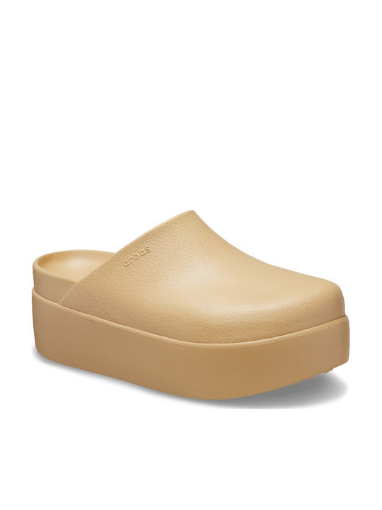 Crocs Dylan Platform Γυναικεία Σαμπό Μπεζ 209869-209