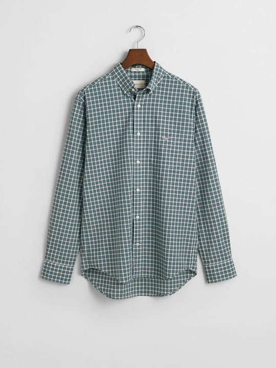 Gant Small Men's Shirt Cotton Checked Green