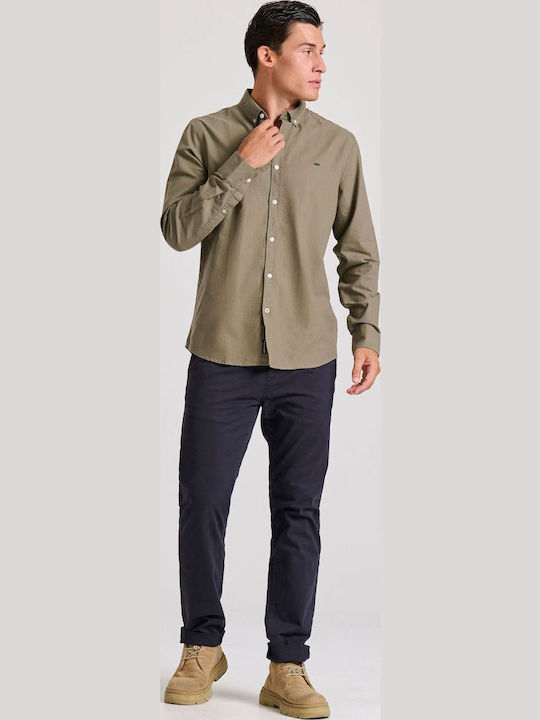 Funky Buddha Baumwolle Hemd Khaki