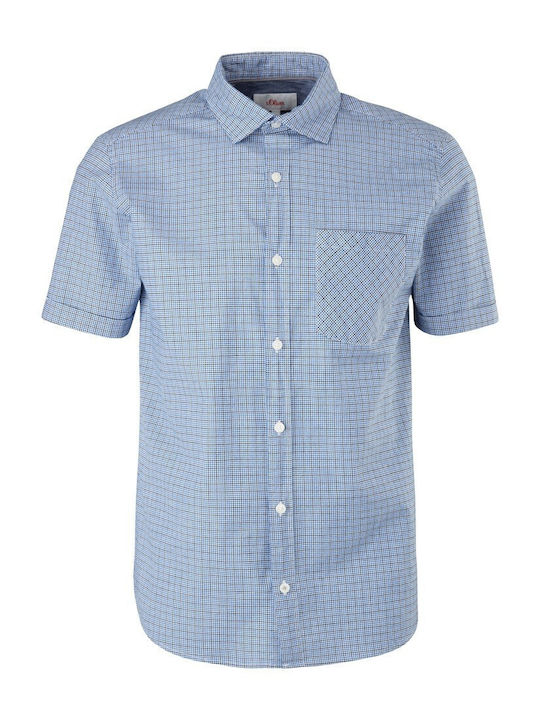 s.Oliver Short-sleeved Shirt Checked Blue