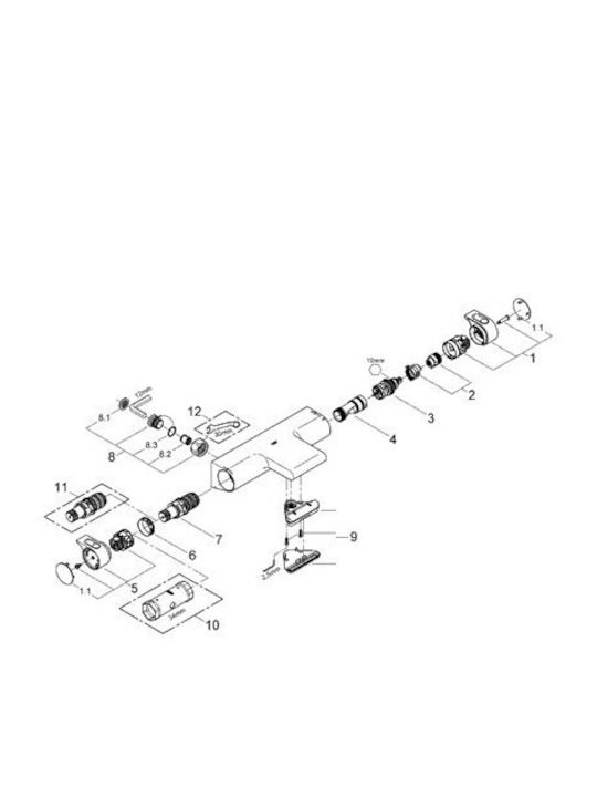 Grohe Grohtherm 2000 34175001 Mixer Bath Shower Thermostatic Wall Mounted Chrome Grohe Grohtherm 2000 34175001 Mixer Bath Shower Thermostatic Wall Mounted Chrome