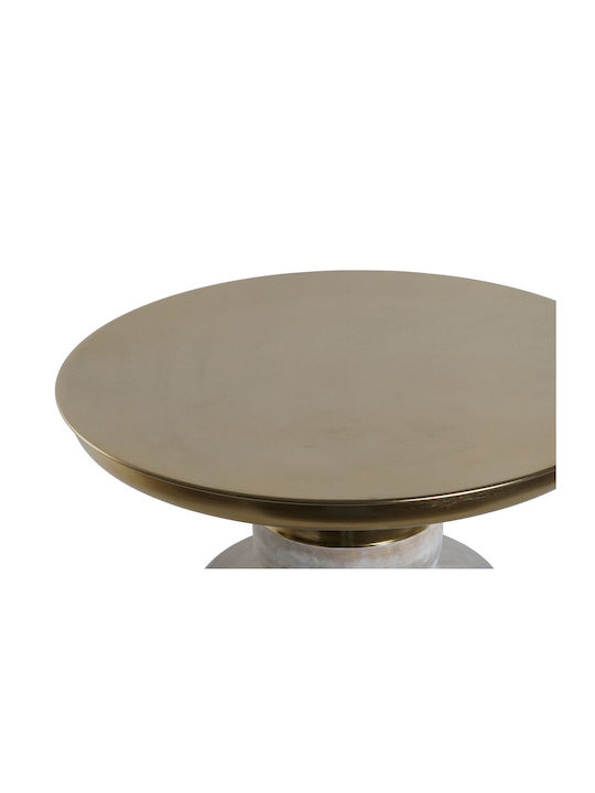 Round Side Table Metal White Gold L41xW41xH53cm.