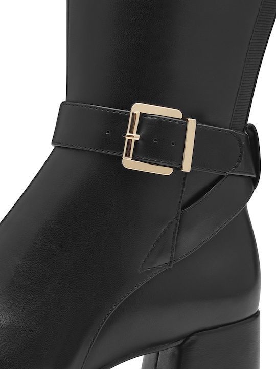 Damenstiefel mit mittlerem Absatz Schwarz