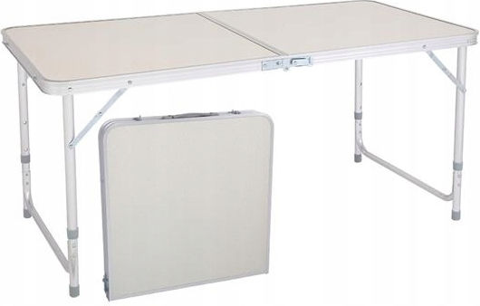 Сгъваема метална маса градинска плажна пикник MDF плот 60x40x27см R