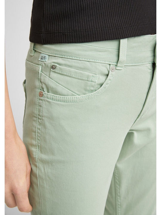 Damen Stoff Hose in Schlanker Passform Green