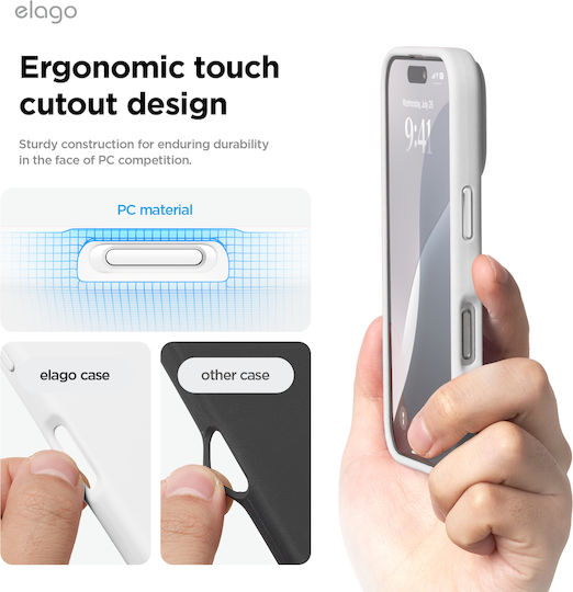 Elago Back Cover Σιλικόνης Λευκό (iPhone 16 Pro Max)