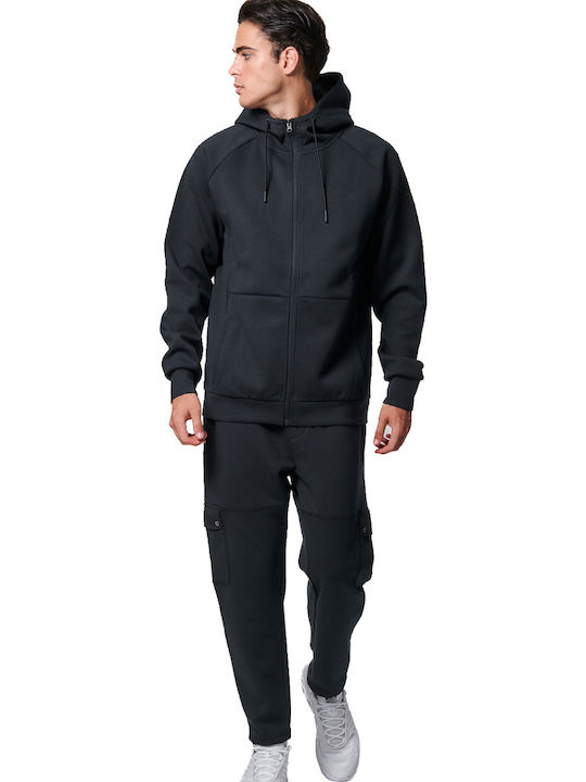 Body Action Sport Gym Tech Ζακέτα Black με Κουκούλα