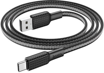 Hoco X69 Jaeger Braided USB 2.0 Cable USB-C male - USB-A Black 1m (HC-X69C-BKW)