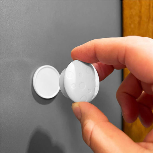 Siguranță pentru dulap și sertar cu magnet din Plastic în Culoare Alb 3.5x3.5cm 4buc