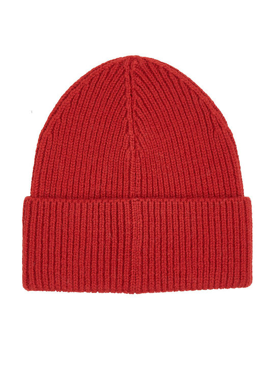Beanie Masculin Căciulă cu Tricotaj Rib în culoarea Roșu