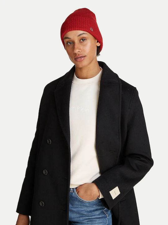 Beanie Masculin Căciulă cu Tricotaj Rib în culoarea Roșu