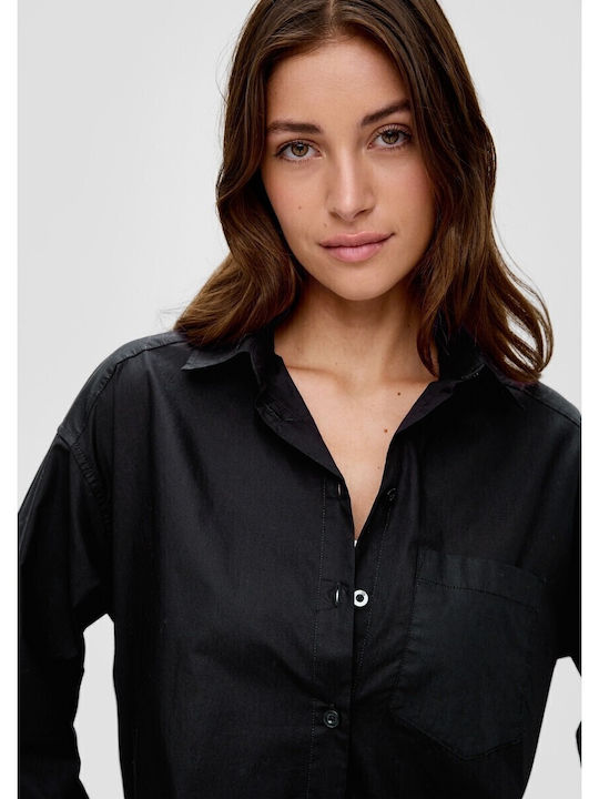 Langärmelig Damen Hemd Schwarz