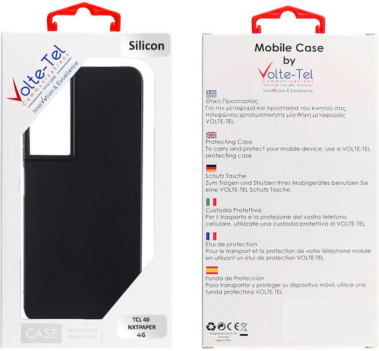 Volte-Tel Back Cover Σιλικόνης με Λουράκι Μαύρο (TCL 40 NXTPAPER 4G)