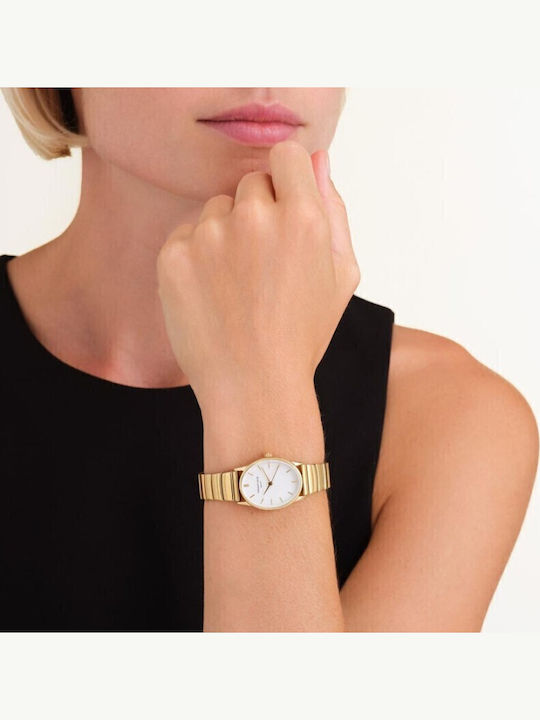Rosefield Women's Watch Chronograph with Gold Metal Bracelet