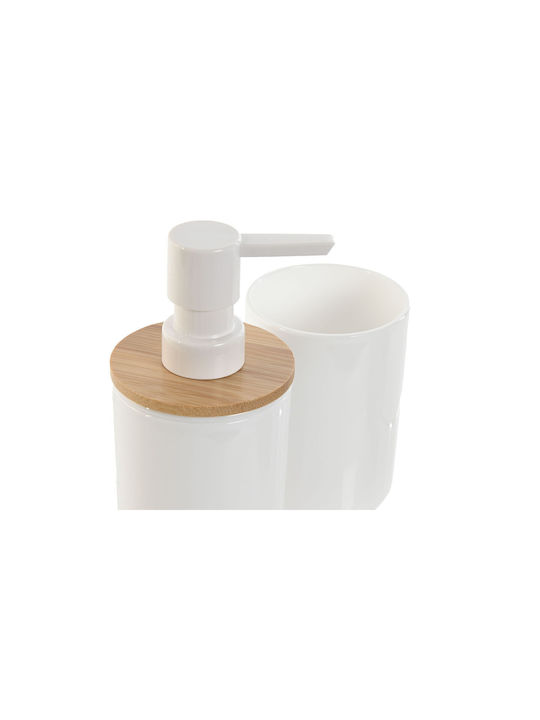 Home Esprit Bamboo Bathroom Accessory Set White 2pcs