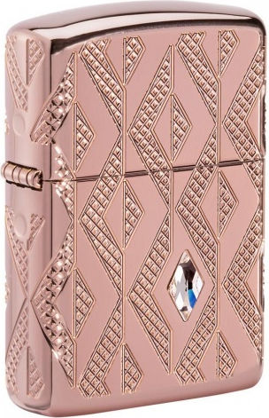 Zippo Armor Geometric Diamond Feuerzeug Flamme in Rose Gold Farbe