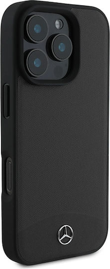Mercedes-Benz Umschlag Rückseite Kunststoff / Leder Schwarz (iPhone 17 Pro Max / iPhone 17 Pro / iPhone 16 Pro Max)