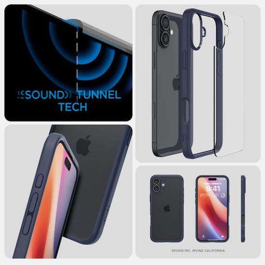 Spigen Ultra Hybrid Back Cover Plastic 2mm Navy Blue (iPhone 16)