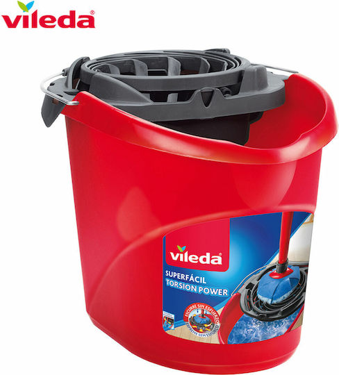 Vileda Mop Bucket Plastic Capacity 10lt Red