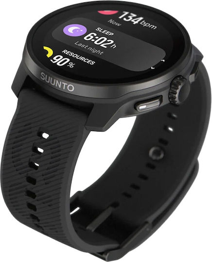Suunto Race S Stainless Steel 45mm Waterproof Smartwatch with Heart Rate Monitor (Black)